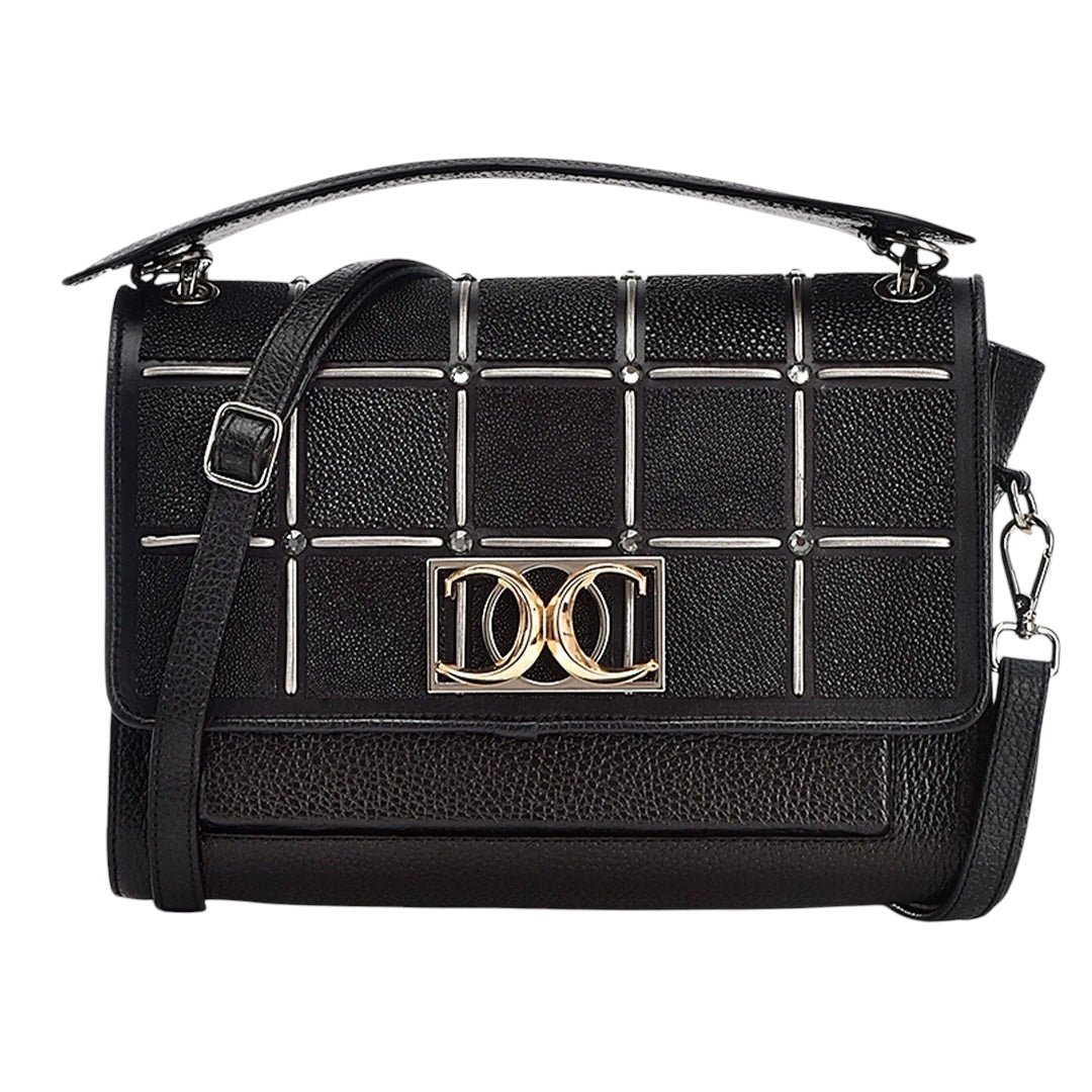 Bolso de mano en piel genuina de mantarraya para dama