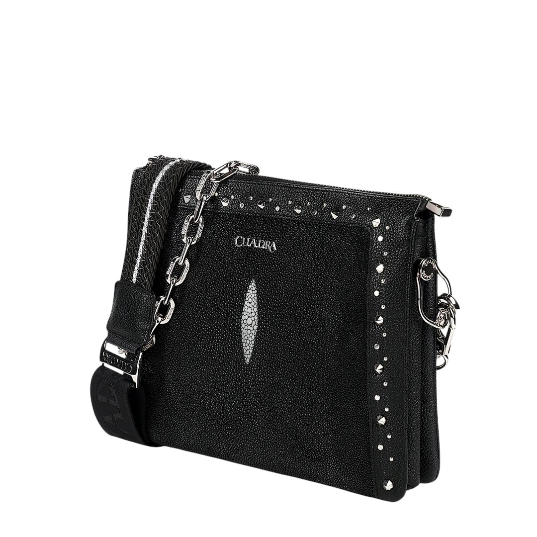 Crossbody en piel genuina de mantarraya para dama