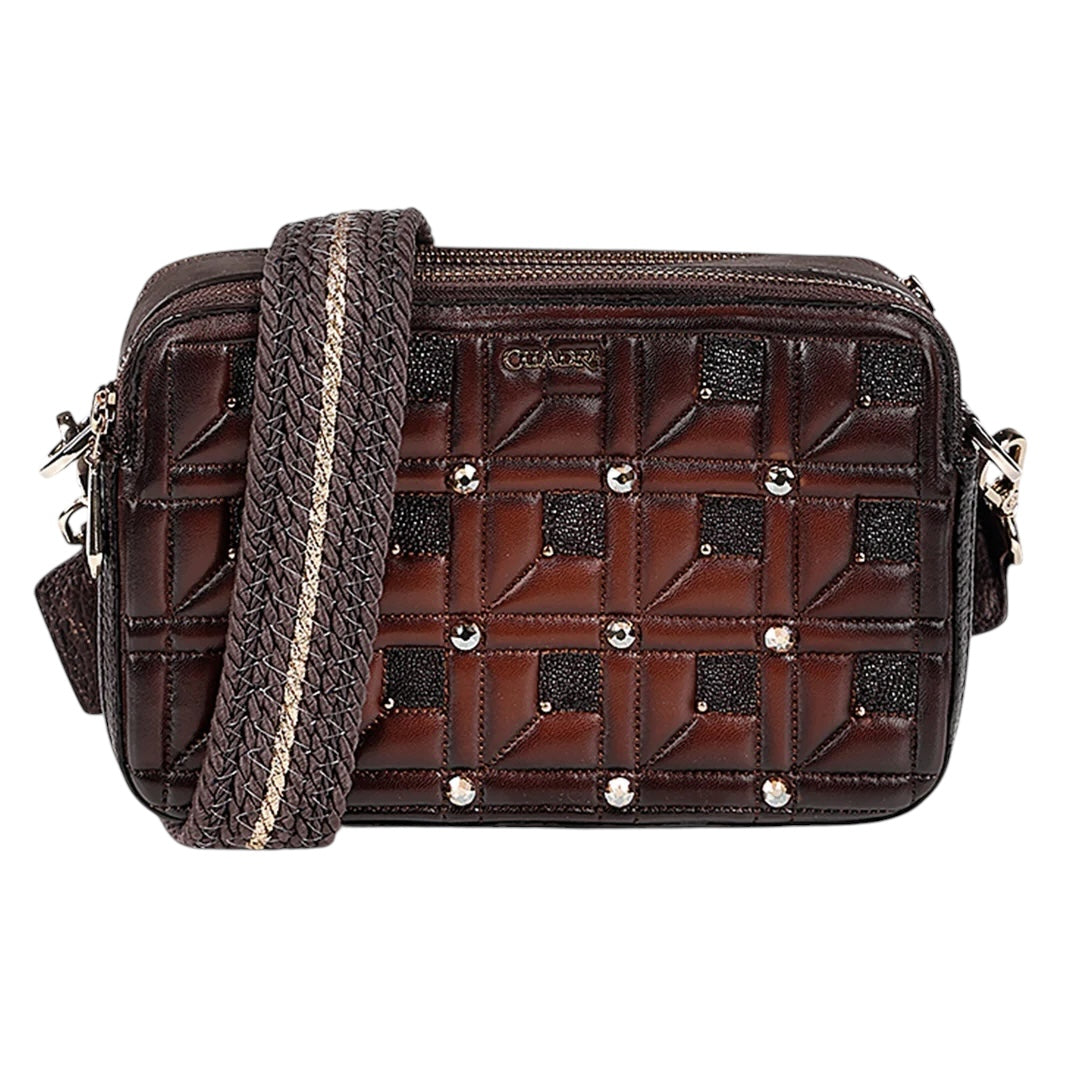 Crossbody en piel genuina de mantarraya para dama