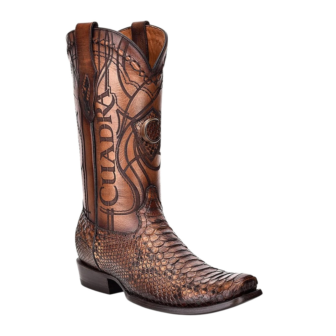 Bota tradicional en piel genuina de pitón para caballero
