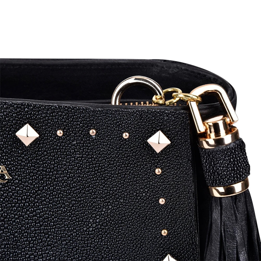 Crossbody en piel genuina de mantarraya para dama