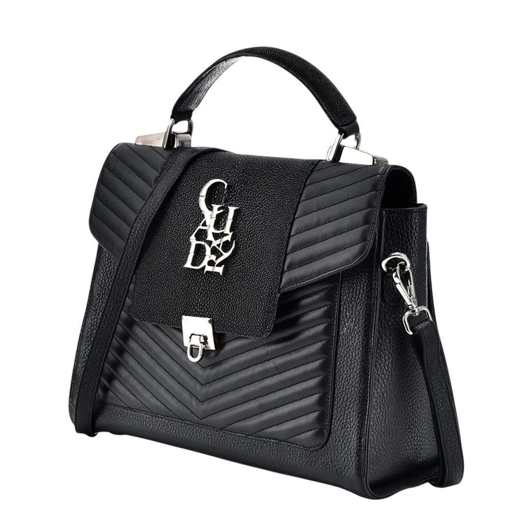 Bolso de mano en piel genuina de mantarraya para dama