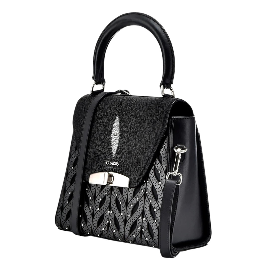 Bolso de mano en piel genuina de mantarraya para dama