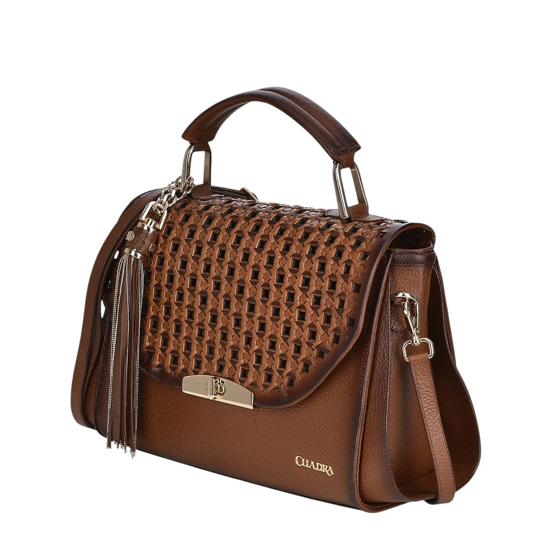 Bolso de mano en piel genuina