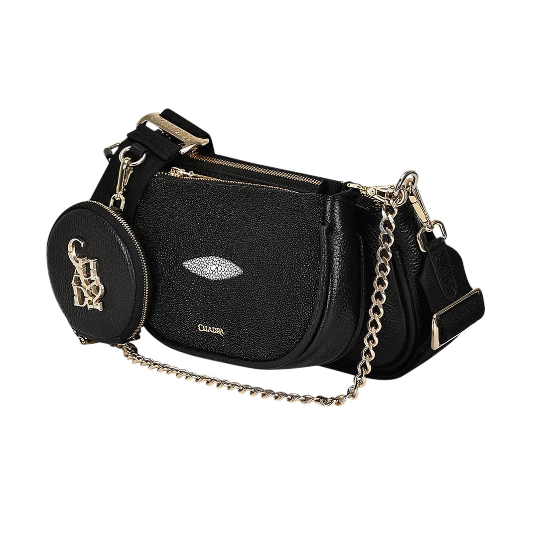 Crossbody en piel genuina de mantarraya para dama