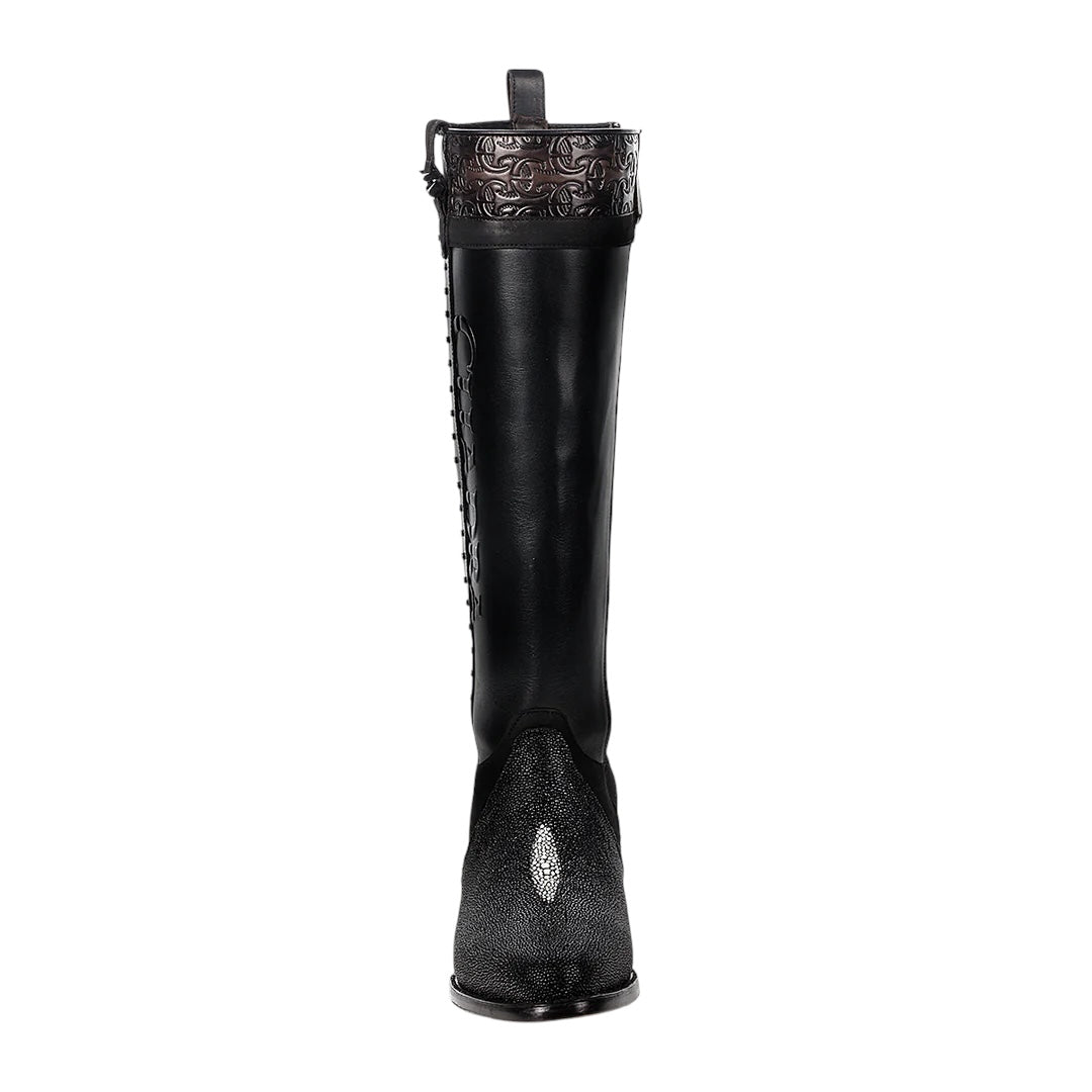 Bota casual en piel genuina de mantarraya para dama