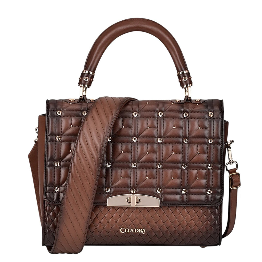 Bolso en piel genuina con cristales