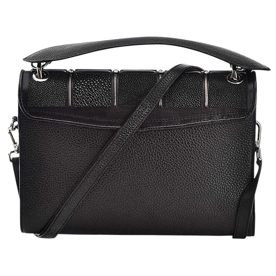 Bolso de mano en piel genuina de mantarraya para dama
