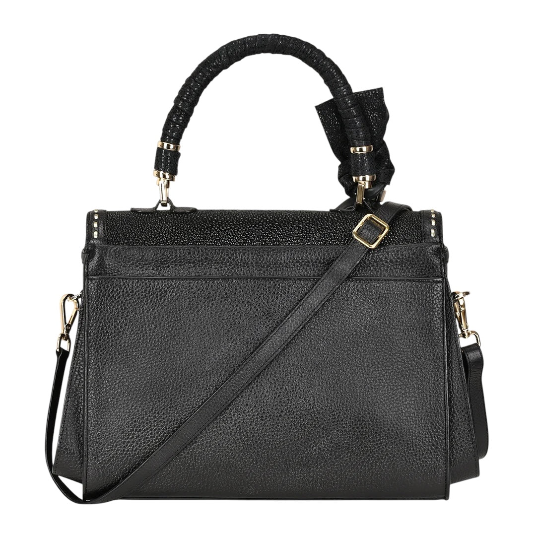 Bolso de mano en piel genuina de mantarraya para dama