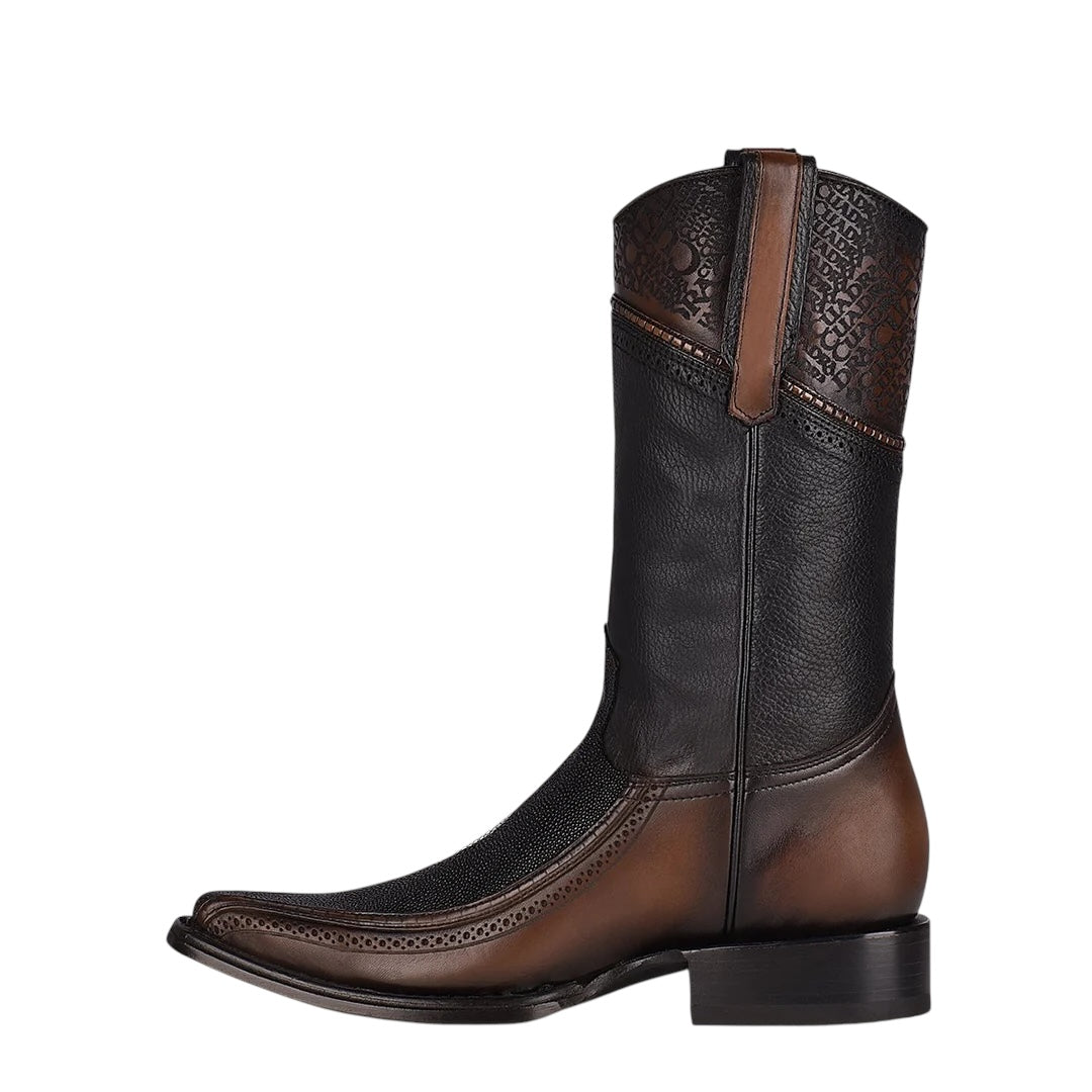 Bota fine western en piel genuina de mantarraya para caballero