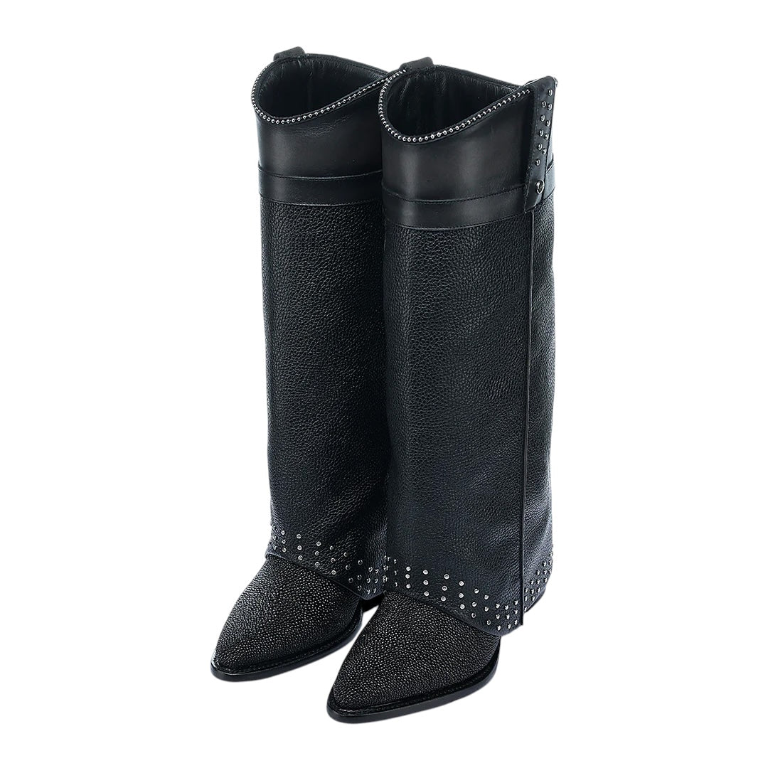 Bota casual en piel genuina de mantarraya para dama