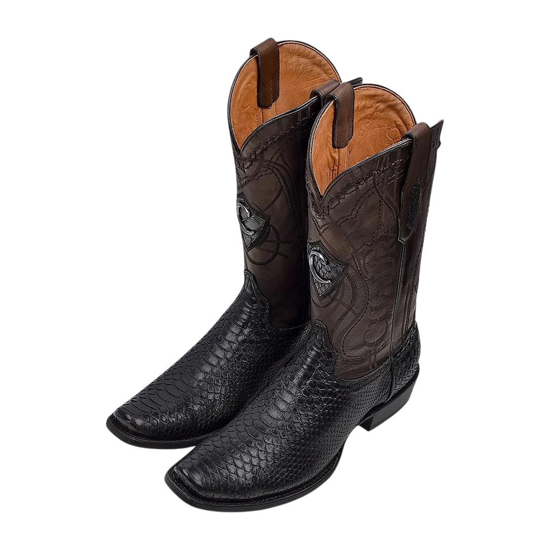 Bota tradicional en piel genuina de pitón para caballero