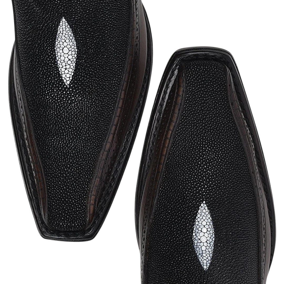 Bota fine western en piel genuina de mantarraya para caballero