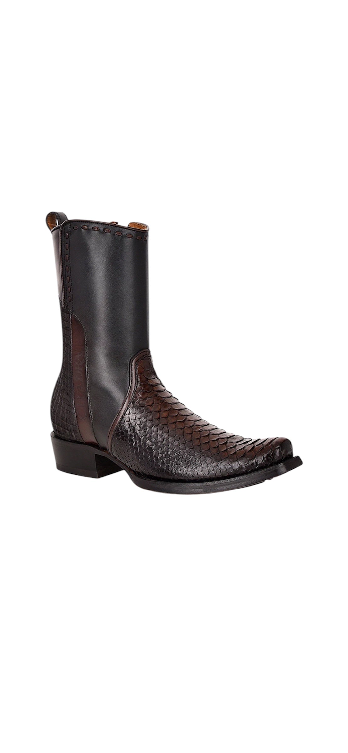 Bota casual en piel genuina de pitón para caballero