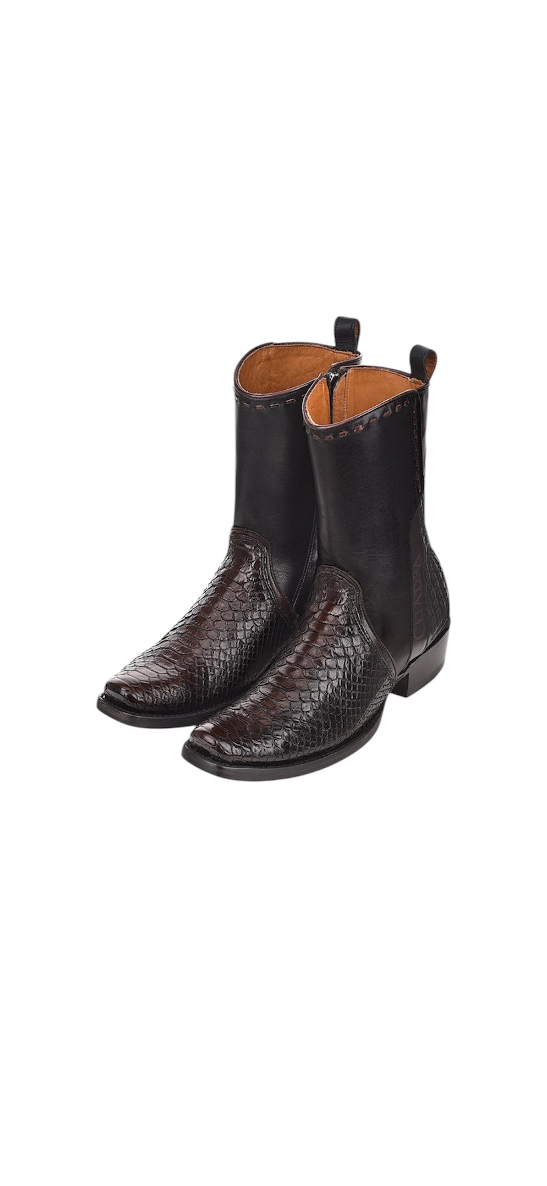 Bota casual en piel genuina de pitón para caballero
