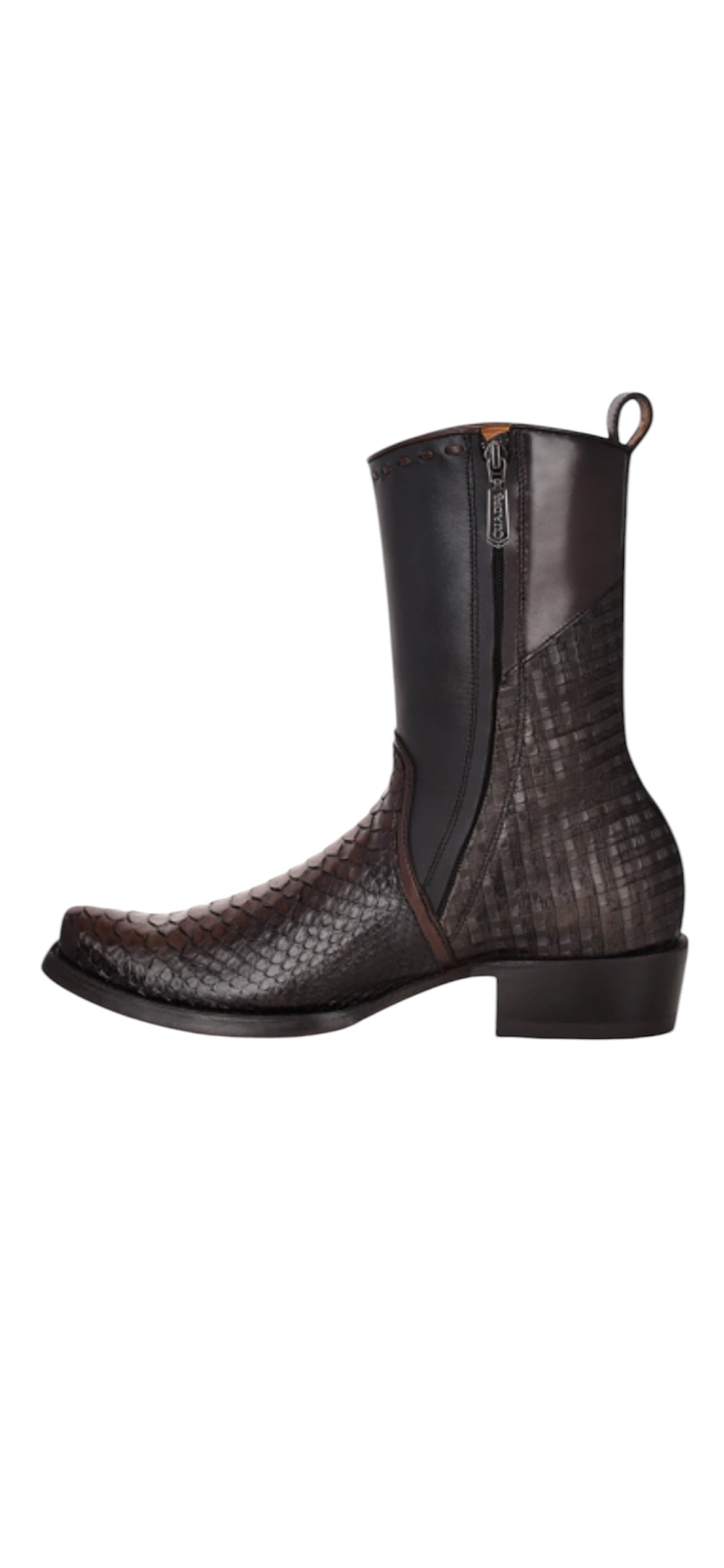 Bota casual en piel genuina de pitón para caballero
