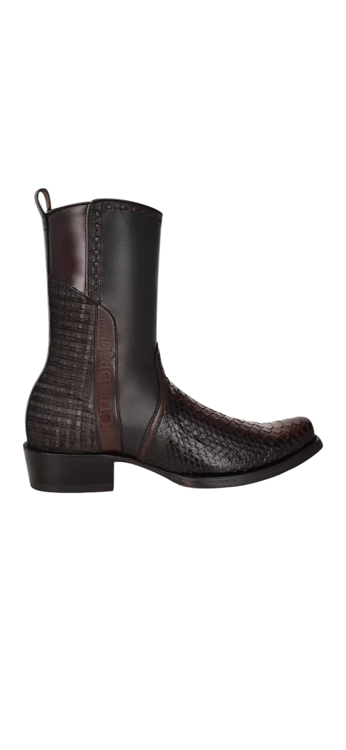 Bota casual en piel genuina de pitón para caballero