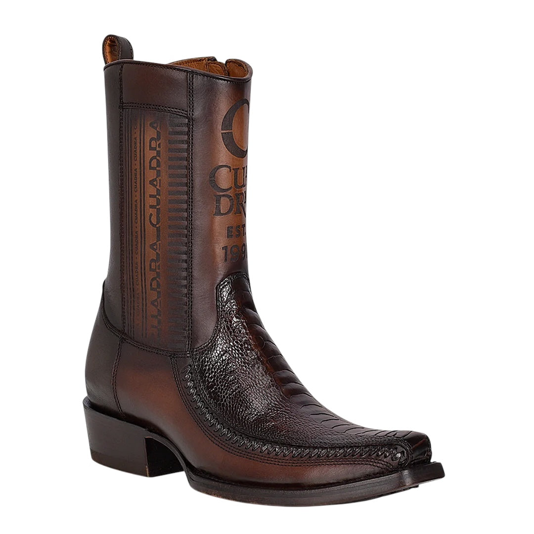 Bota casual en piel genuina de pata de avestruz para caballero