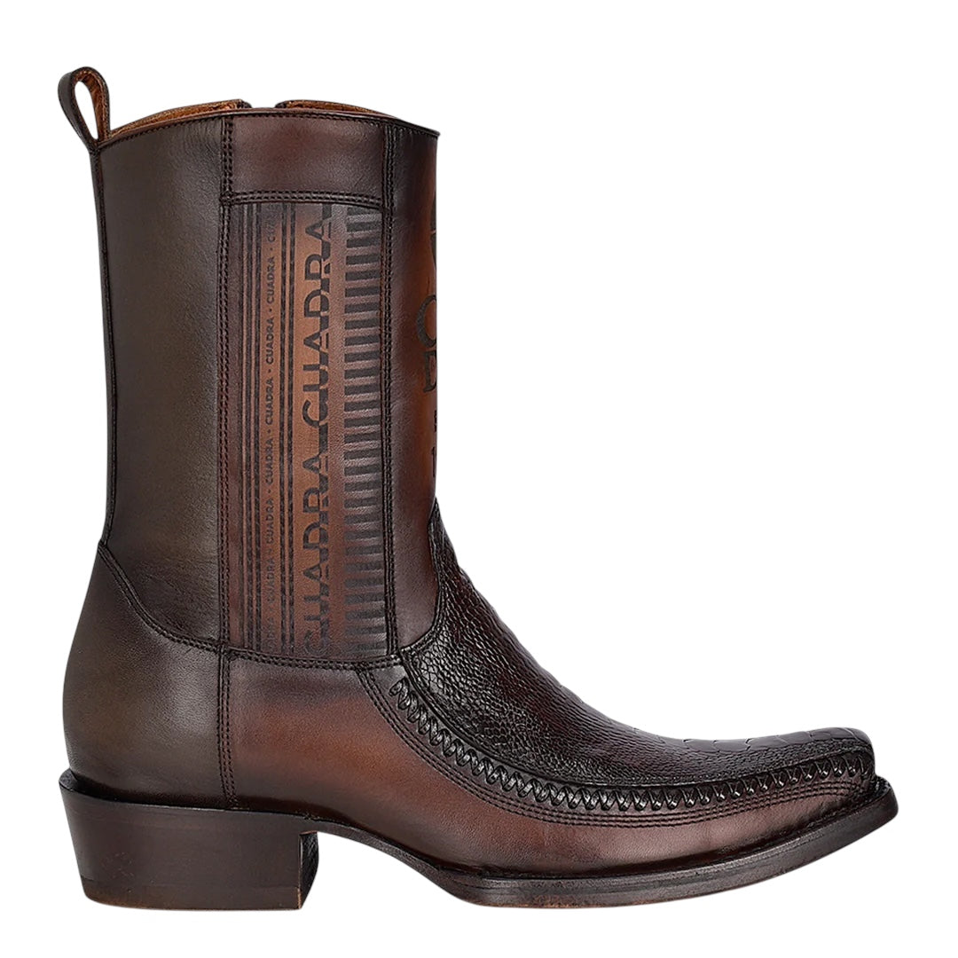 Bota casual en piel genuina de pata de avestruz para caballero