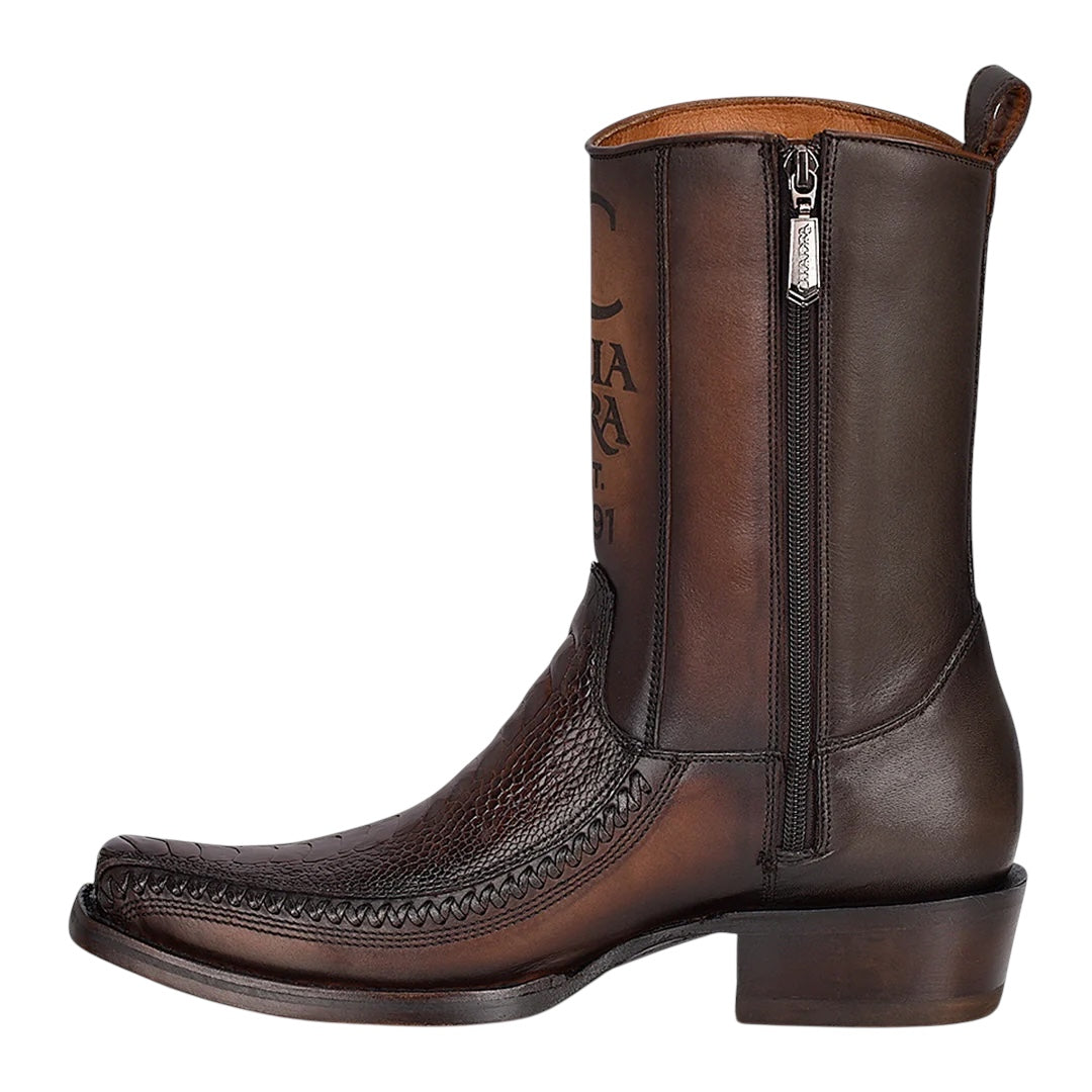 Bota casual en piel genuina de pata de avestruz para caballero