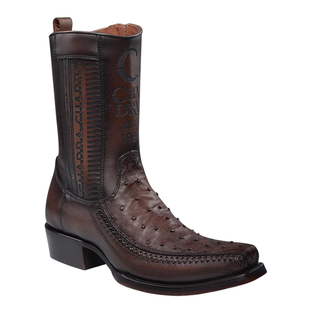 Bota casual en piel genuina de avestruz para caballero