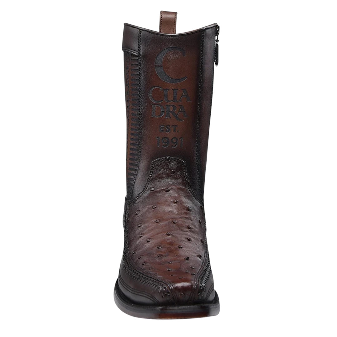 Bota casual en piel genuina de avestruz para caballero