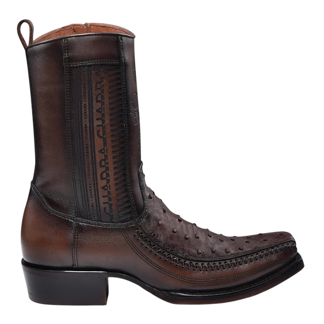 Bota casual en piel genuina de avestruz para caballero