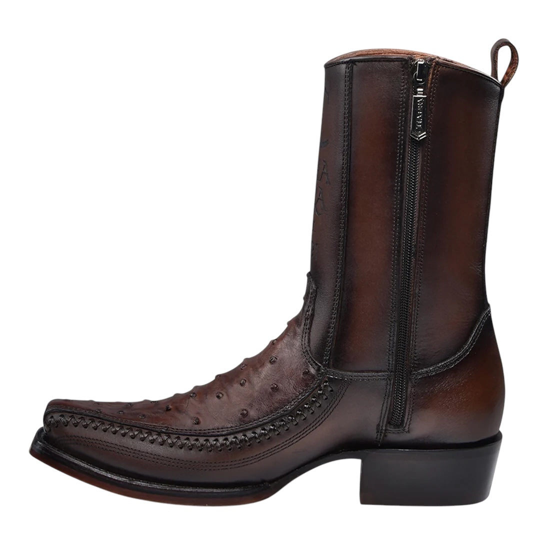 Bota casual en piel genuina de avestruz para caballero