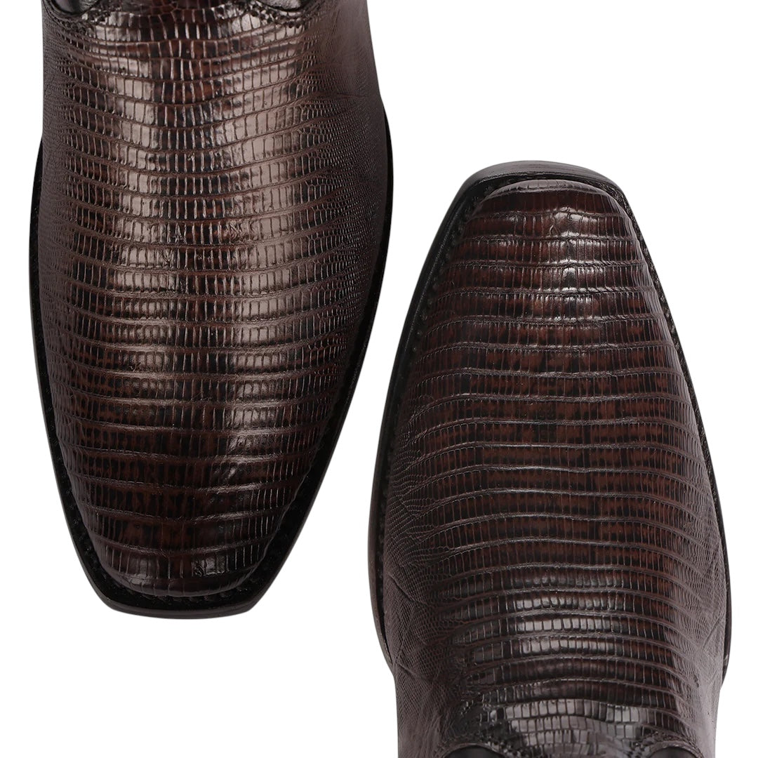 Bota de vestir en piel genuina de lizard para caballero