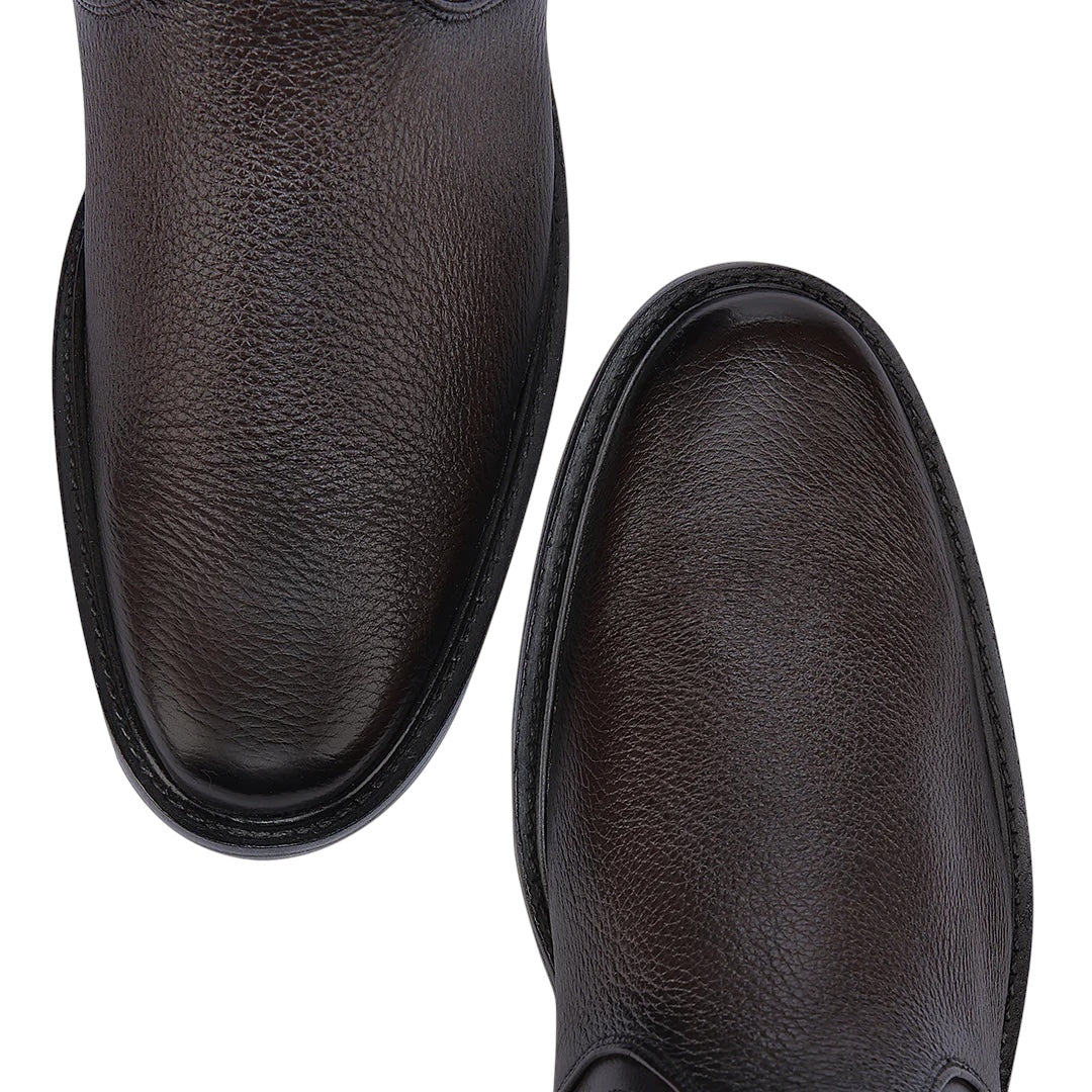 Bota de vestir en piel genuina de venado para caballero