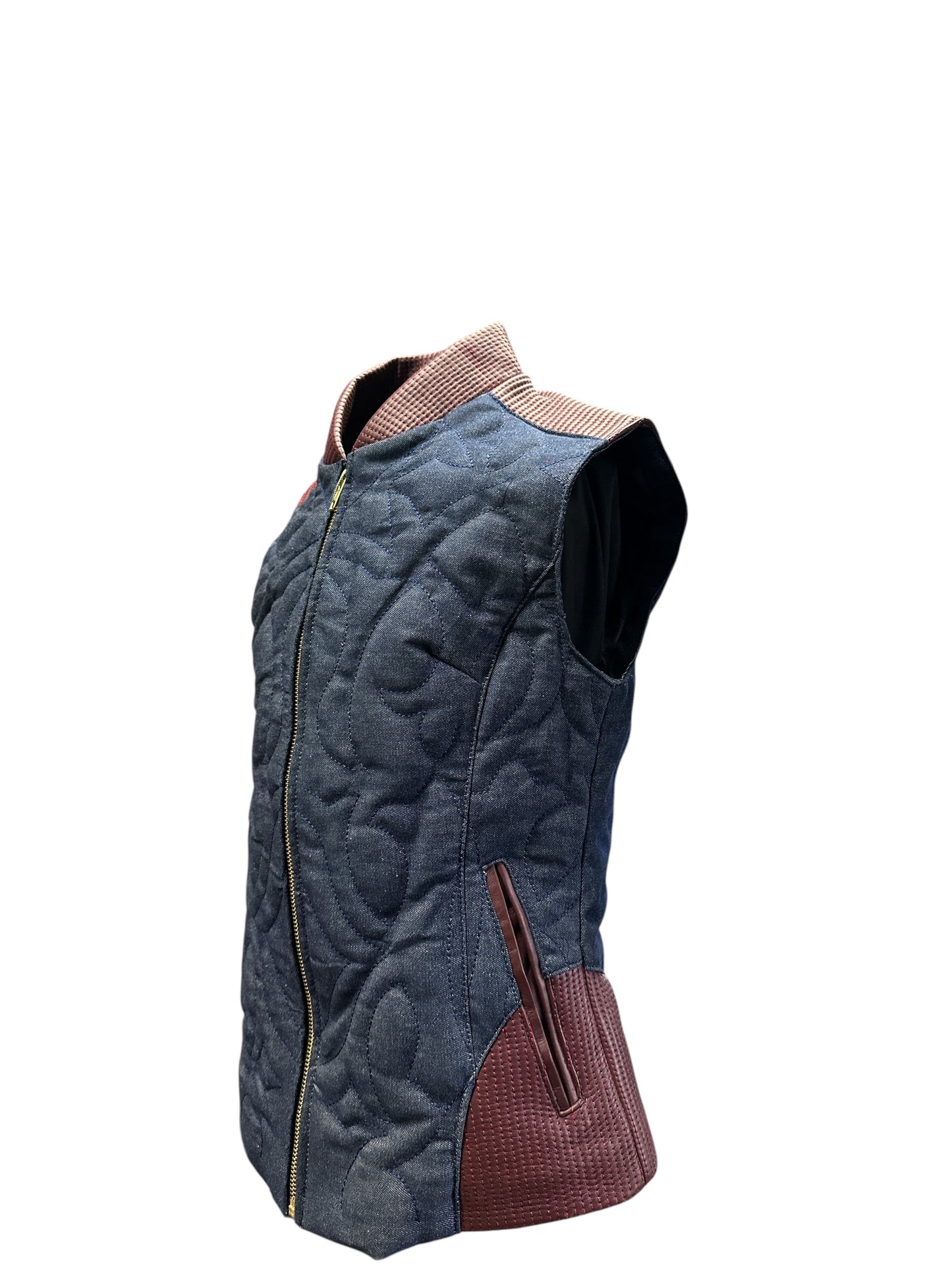Chaleco dama Old West Piel con mezclilla