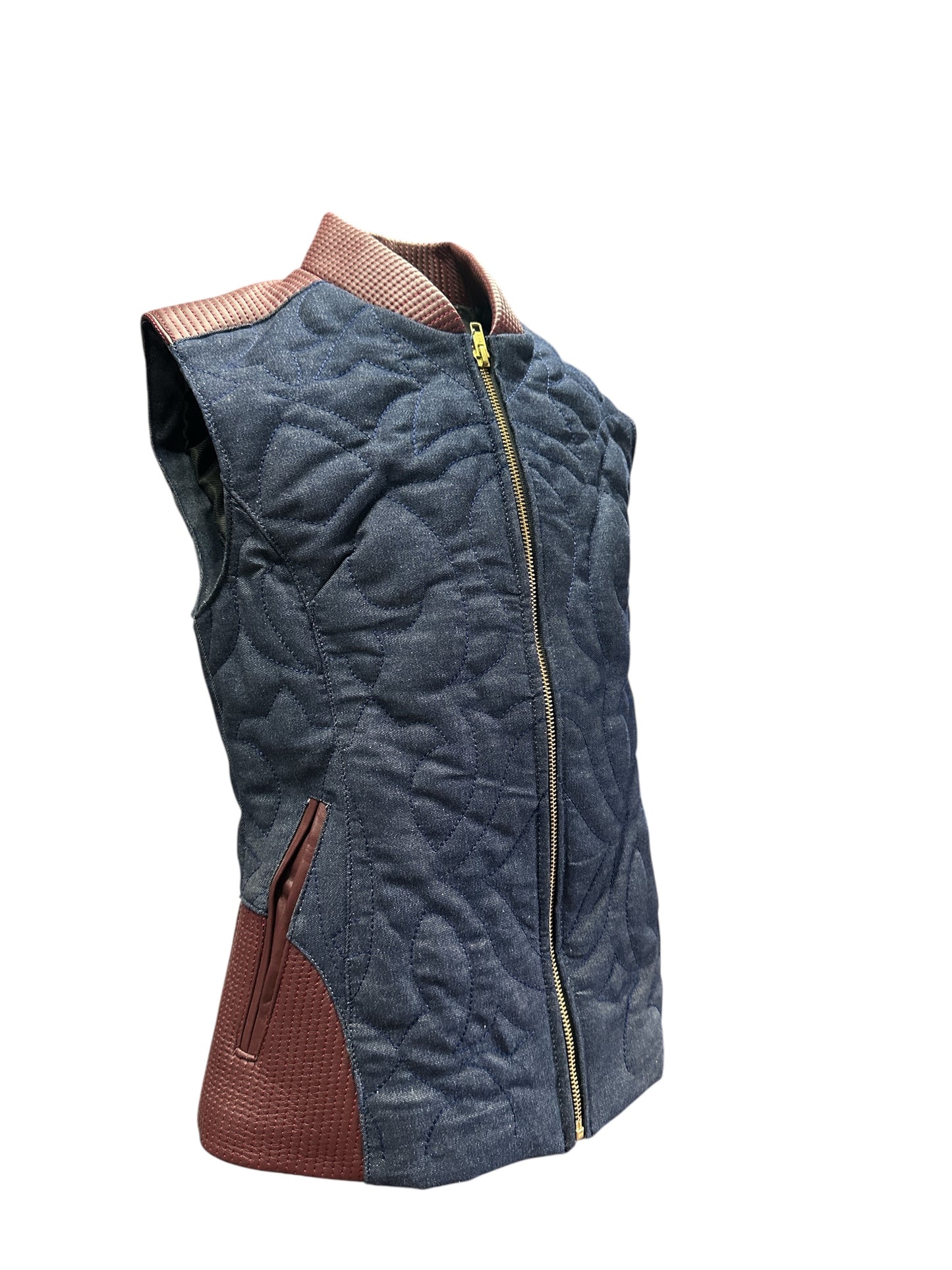 Chaleco dama Old West Piel con mezclilla