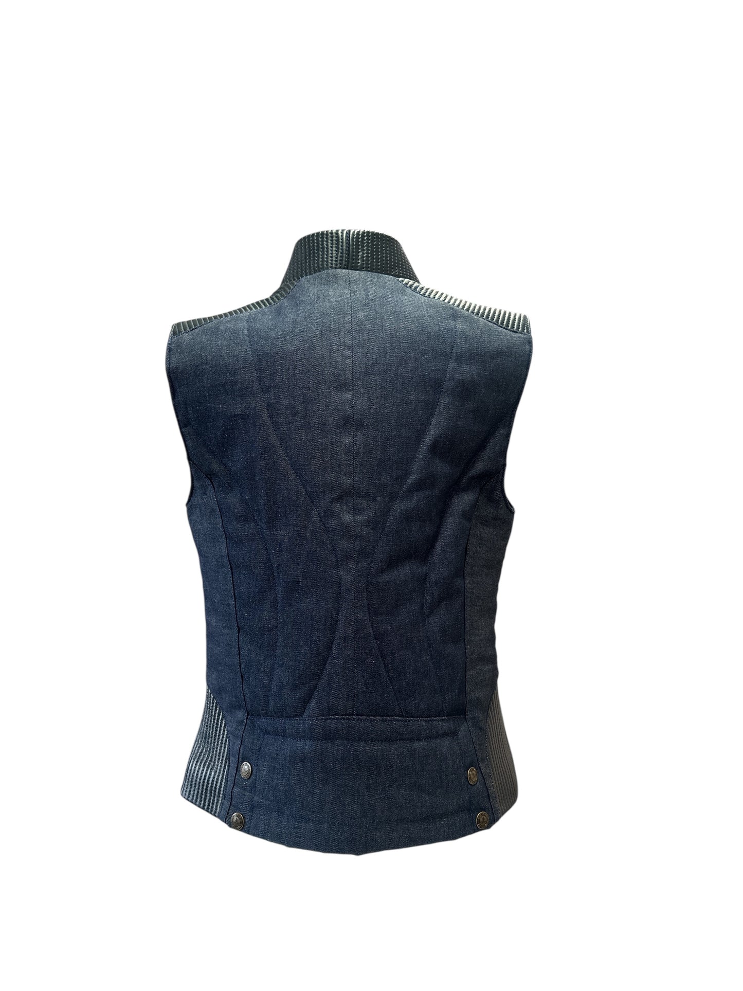 Chaleco dama Old West piel con mezclilla