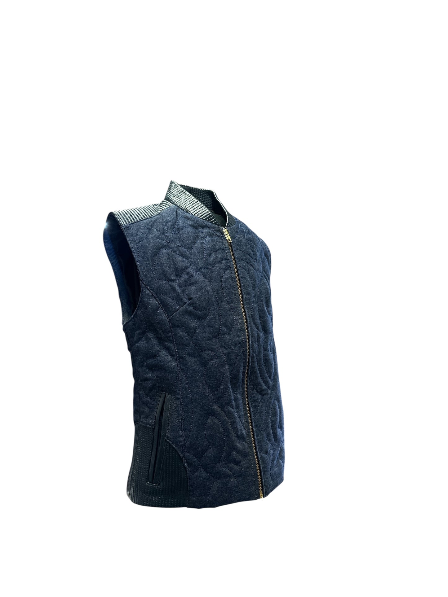 Chaleco dama Old West piel con mezclilla