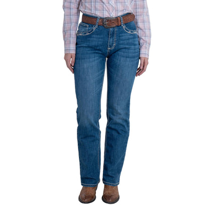Pantalón Wrangler Mujer High Rise Corte Bota 284 frente