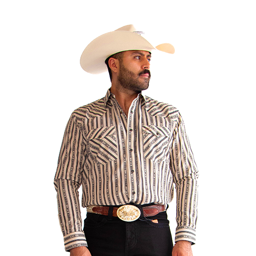 Camisa Vaquera Denver Rayas Black/Beige CHH166