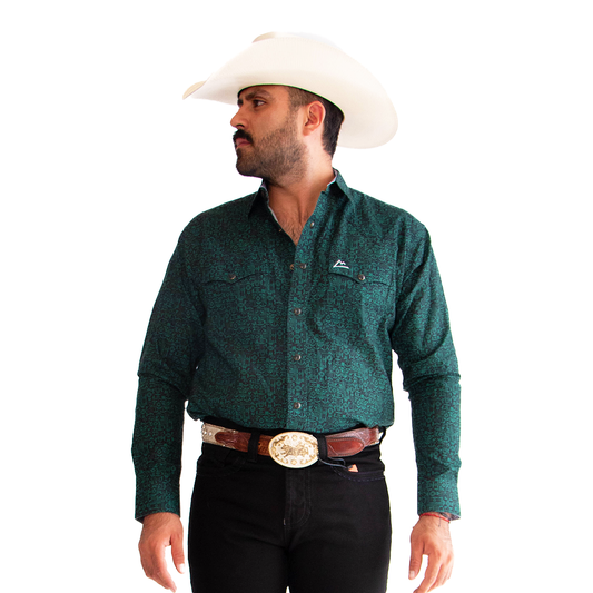 Camisa Vaquera Denver Tribal Green CHH167