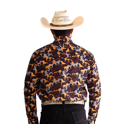 Camisa Vaquera Denver Horses Camouflage CHH169