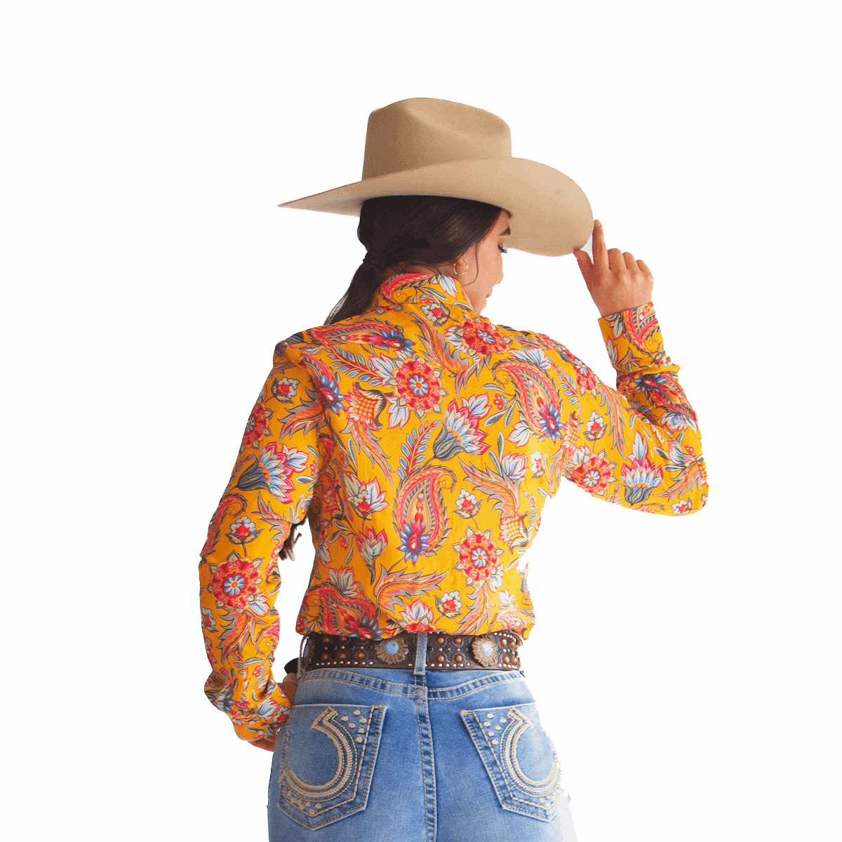 Camisa Vaquera Flores Amarillo CM126