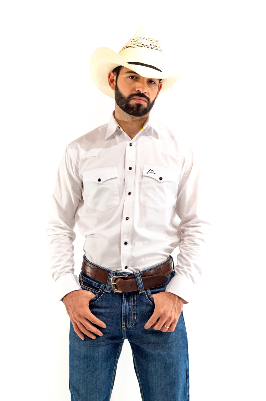 Camisa Vaquera Premium Caballero Blanca CHH112