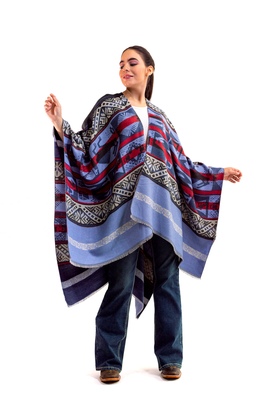 Copia de Poncho Icy Denver Blue étnico.