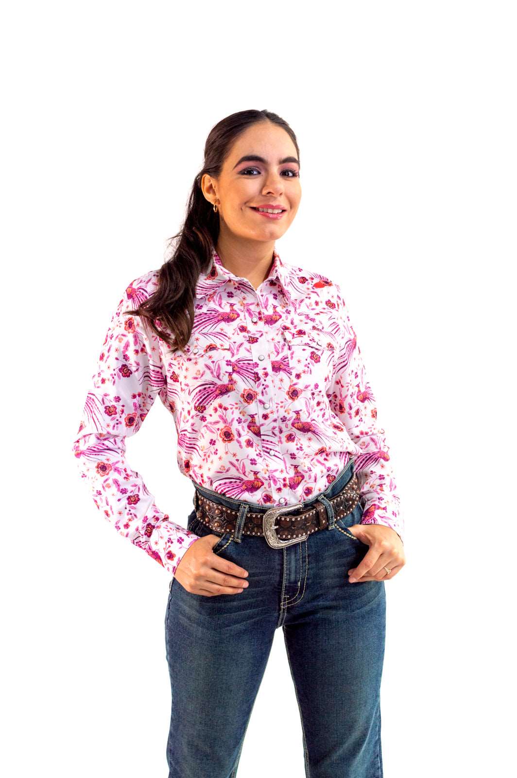 Camisa Vaquera Pavo Real Fucsia