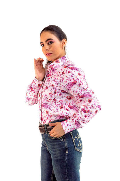 Camisa Vaquera Pavo Real Fucsia