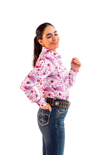 Camisa Vaquera Pavo Real Fucsia