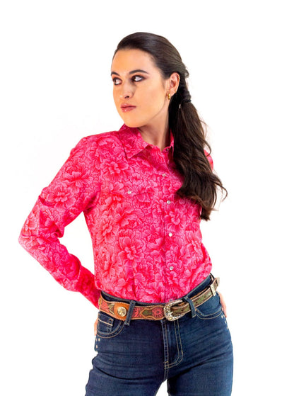 Camisa Vaquera Premium Flores Fiusha CM112