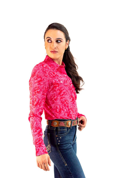 Camisa Vaquera Premium Flores Fiusha CM112