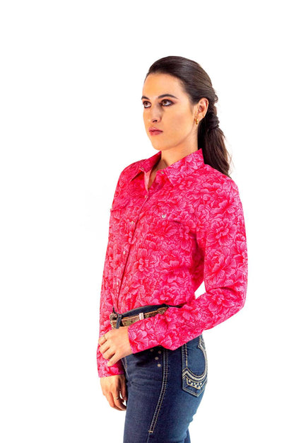 Camisa Vaquera Premium Flores Fiusha CM112