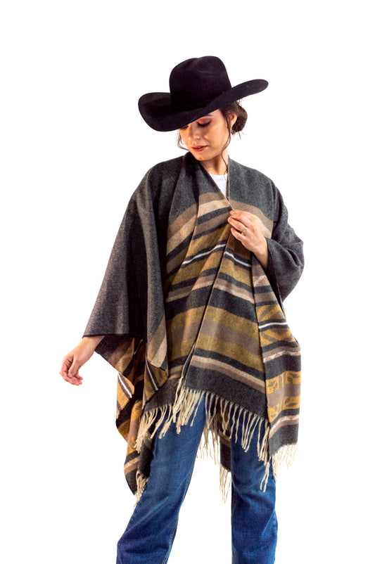 Poncho Icy Denver Gray Rayas