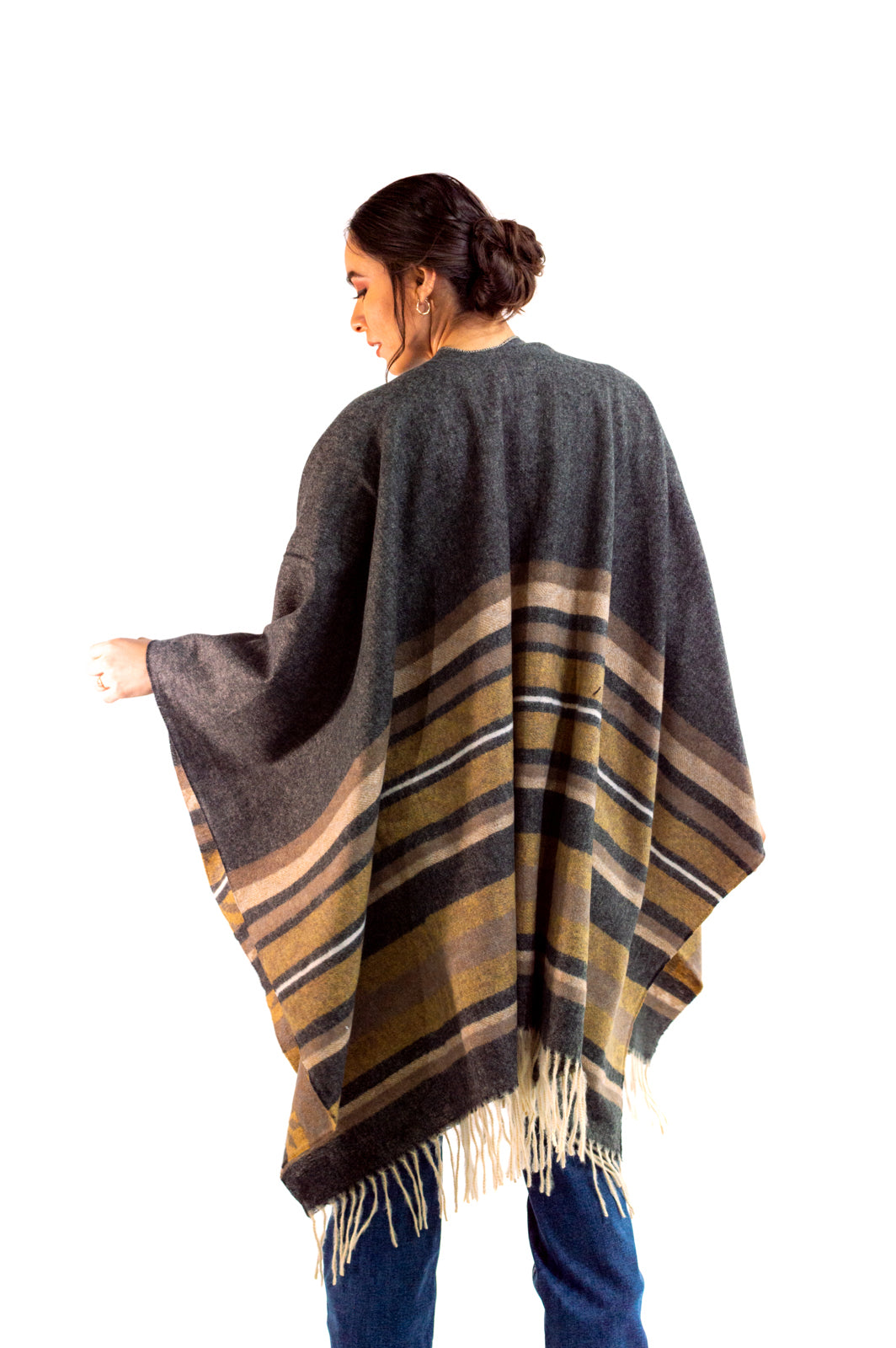 Poncho Icy Denver Gray Rayas