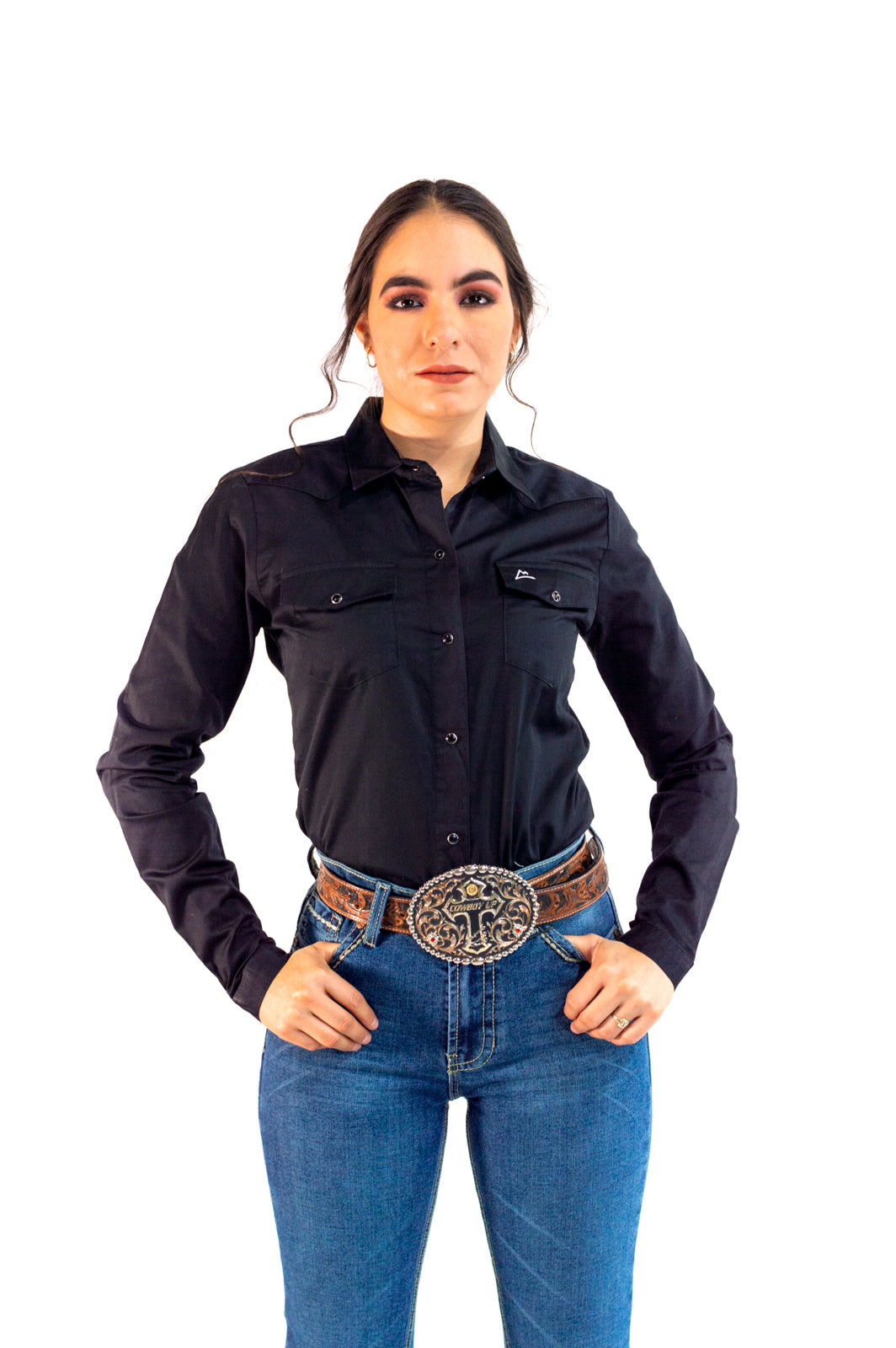 Camisa Vaquera Dama Negra CM059